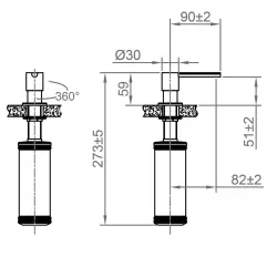 Dispenserul de săpun CARESSI White Line, din oțel inoxidabil alb, CA203WH 1208920615.