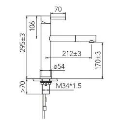 CARESSI Baterie de bucătărie completă din oțel inoxidabil duză extractibilă completă din oțel inoxidabil CA116I U ECO 1208920632