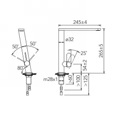 CARESSI Baterie de bucătărie cu o singură pârghie completă din oțel inoxidabil CA119I ECO 1208920635