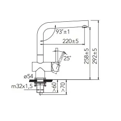 CARESSI Chrome Baterie de bucătărie cu o singură pârghie Crom CA108CH ECO 1208920641