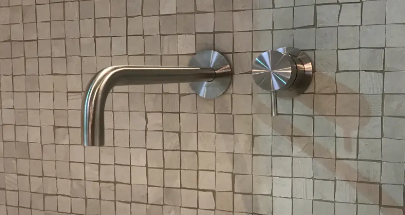 Waterevolution Flow baterie de chiuvetă încastrată, complet din oțel inoxidabil T116BIEV2, cu gura de scurgere de 25 cm