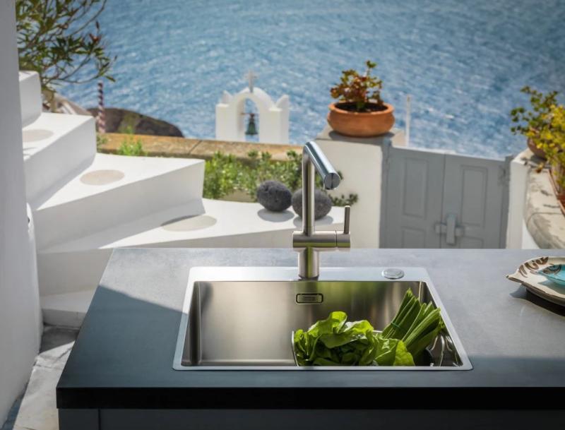 Franke Atlas Neo Robinet de bucătărie din oțel inoxidabil masiv cu duză pivontantă 115.0521.435