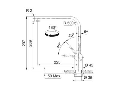 Franke Atlas Neo Robinet de bucătărie cu duză pivotantă mat negru periat 115.0550.424