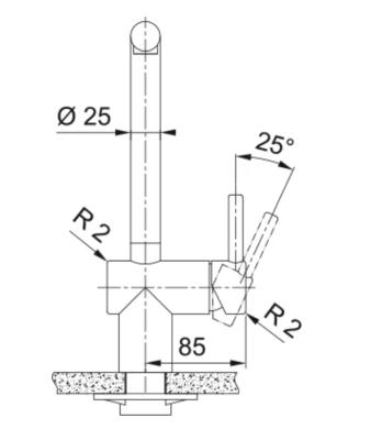Baterie de bucătărie Franke din inox periat Atlas Neo cu gura extensibilă inox 115.0521.438