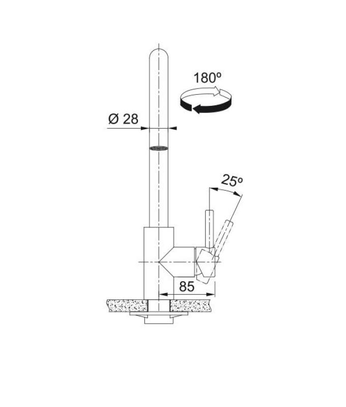 Franke Kubus Robinet de bucătărie cu duș de mână extensibil din oțel inoxidabil 115.0529.207