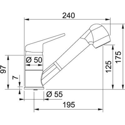 Franke Delta Novara Plus Robinet de bucătărie cu duș de mână extractibil Crom 115.0347.111