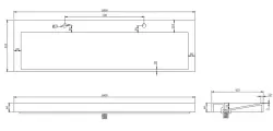 Solid-S Quatra lavoar din solid surface, alb mat, fără orificiu pentru robinet, 160 x 45,5 x 8 cm 1208920888