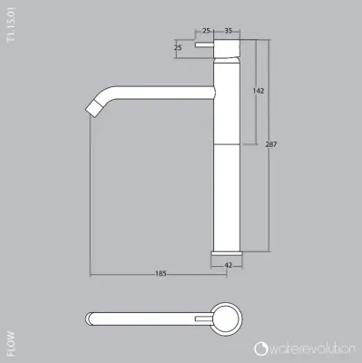 Waterevolution Flow robinet pentru chiuvetă din alamă periată T115LE