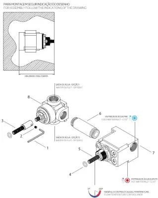 Waterevolution Flux termostat de duș încorporat cu 1 robinet de comutare complet din oțel inoxidabil 1208920976.