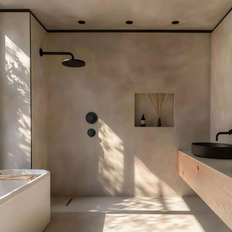 Waterevolution Flux termostat de duș încorporat cu un robinet de schimbare mat negru 1208920978.