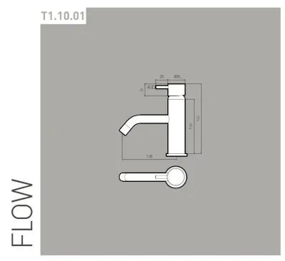Waterevolution Flow robinet pentru chiuvetă din alamă periată T1101ALE