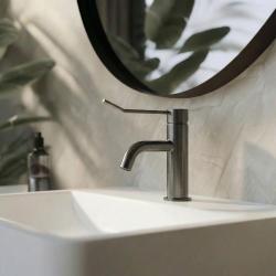 Robineta de chiuvetă Waterevolution Flow, inclusiv dop cu clic, PVD gun metal T111GME