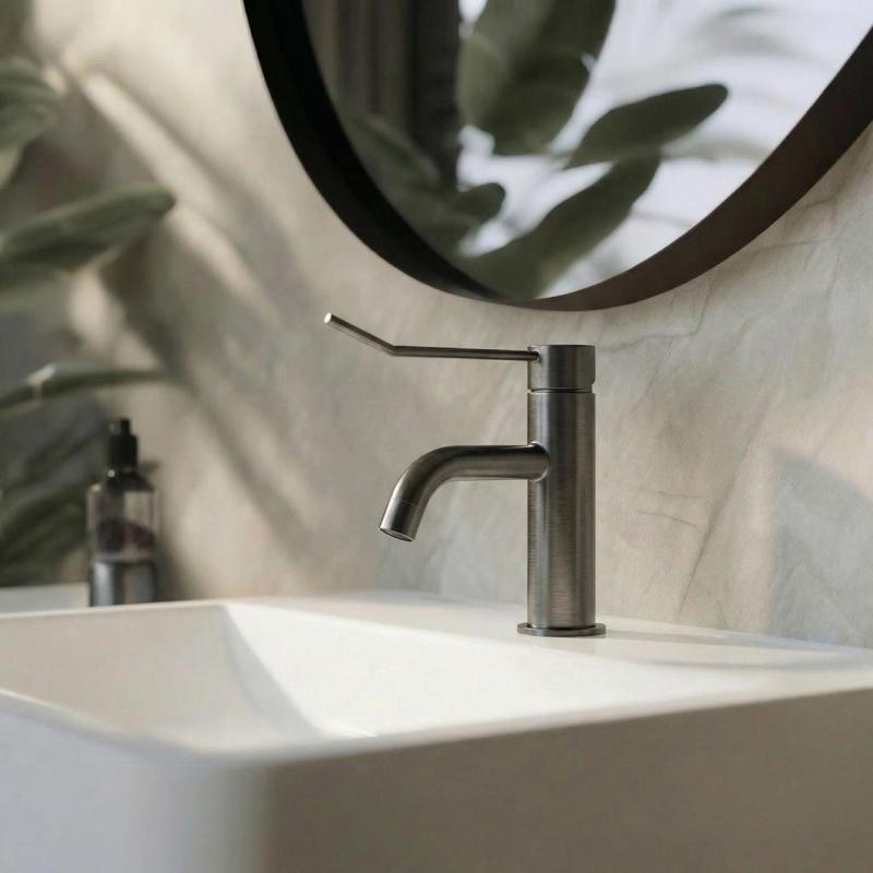 Robineta de chiuvetă Waterevolution Flow, inclusiv dop cu clic, PVD gun metal T111GME