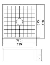 Caressi Cato chiuvetă de blat cu gresie 40 cm subblat CATO4040 1208921378