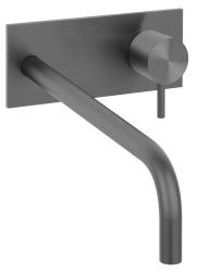 Robineta de baie încorporată Waterevolution Flow cu placă de acoperire PVD Gun Metal cu canelură de 21 cm T1161GME-21.
