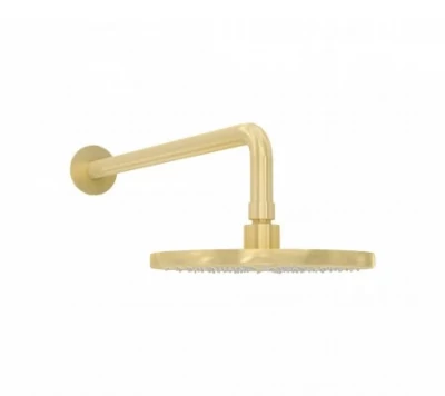 Dușul principal Waterevolution Flow de 200 mm, cu conexiune la perete, în culoarea aurie deschisă T1641WGE.