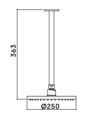 Dușul principal Waterevolution Flow de 200mm cu conexiune la tavan, din alamă periată T1642LE.