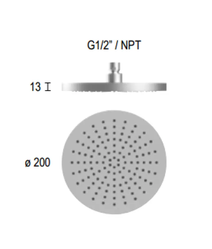Duș de ploaie SB Round 316, cap de duș de 20 cm, placat cu aur PVD 1208946726