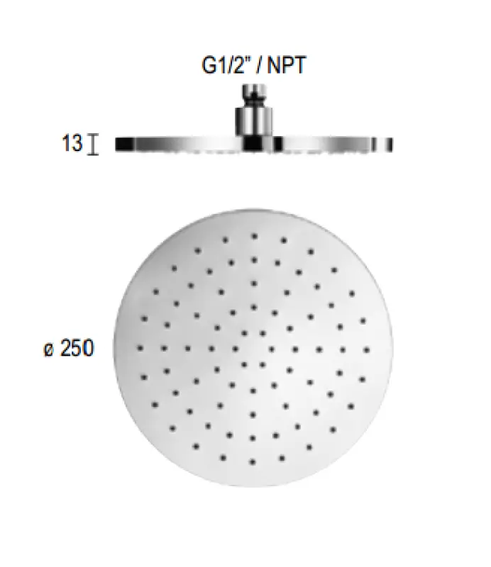 Duşul de capăt Eco Air cu economie de apă, de la SB Rubinetterie, având un diametru de 25 cm, din metal cromat, codul de produs 1208946743.