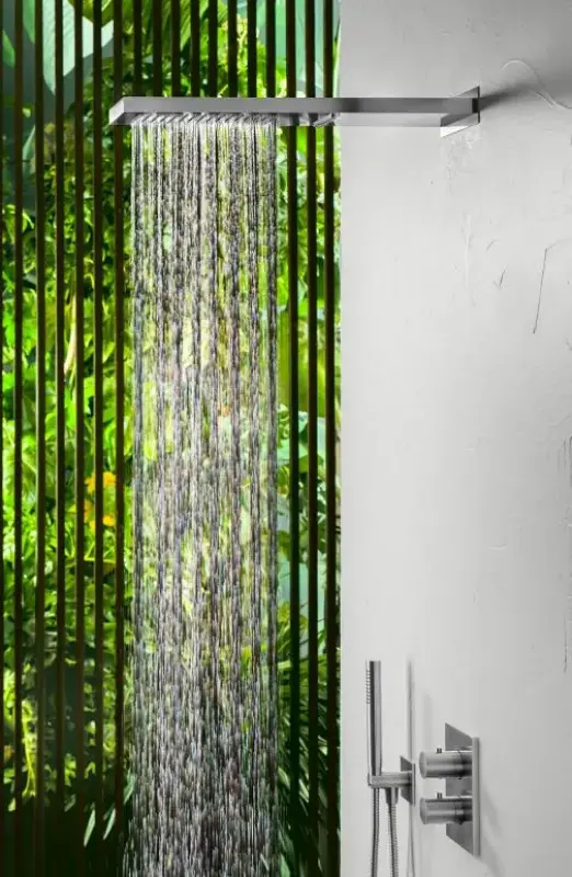 Duşul cu perete SB Square 316 cu duş de ploaie şi duş cu cascadă complet din oţel inoxidabil 1208946755.