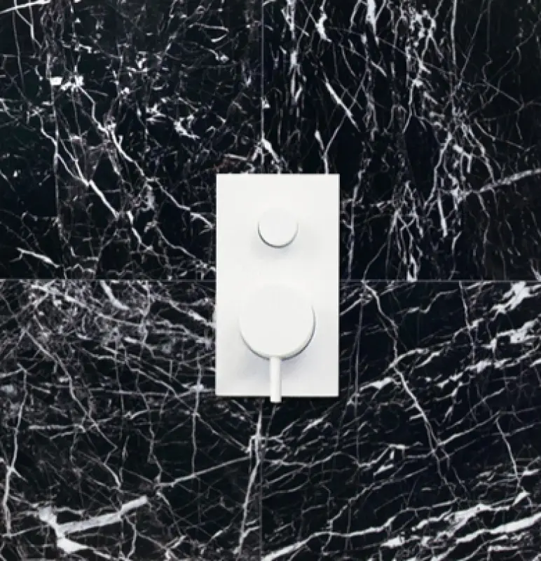 Waterevolution Flow termostat de duș încorporat cu 2 ieșiri, culoare alb mat, T132TBBBR cu cutie TEC.