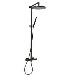 DEMM Combinație de duș cu termostat și duș cu efect de ploaie, negru mat 1208946968