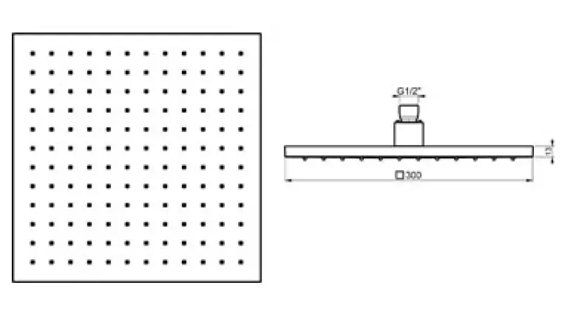 Duşul de ploaie Eco Air de la SB Rubinetterie, economizor de apă, pătrat, culoare negru mat, dimensiune 30x30 cm, cod 1208947016.