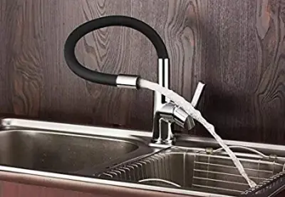 DEMM Robinet de bucătărie cu duză pivotantă crom/negru 1208947023