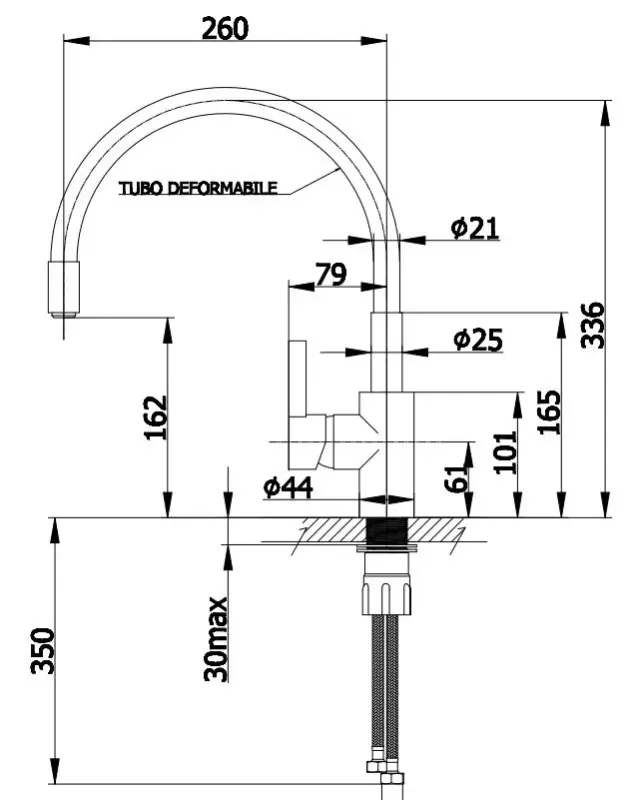 DEMM Robinet de bucătărie cu duză pivotantă crom/negru 1208947023