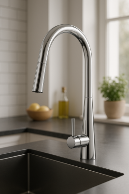 DEMM Robinet de bucătărie cu duză extensibilă crom 1208947332