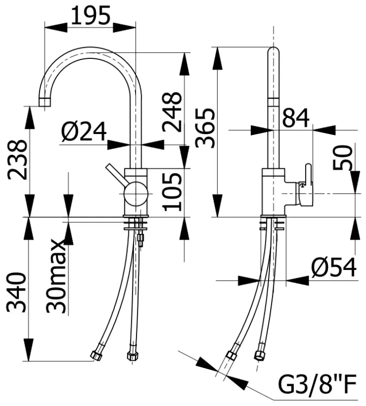 DEMM Robinet de bucătărie cu o singură pârghie și duză pivotantă crom 1208947336