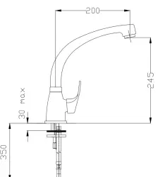 DEMM Baterie de bucătărie cu o singură pârghie și duză pivotantă crom 1208947357