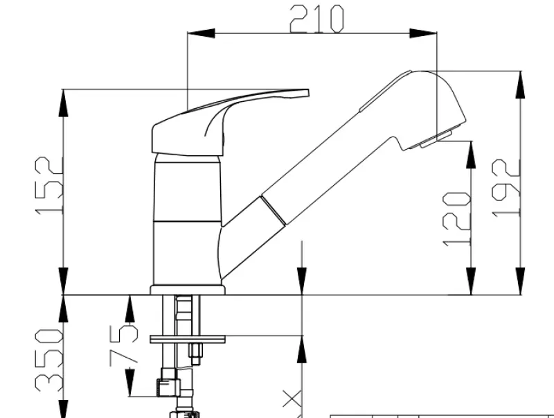DEMM Baterie de bucătărie cu duză extensibilă și funcție de duș cu pulverizare crom 1208947359