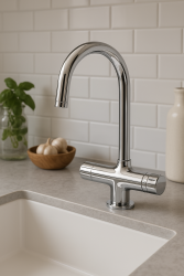 DEMM Robinet termostatic de bucătărie cu duză pivotantă crom 1208947361