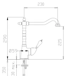 DEMM Nostalgic robinet de bucătărie cu duză pivotantă Bronz clasic 1208947363