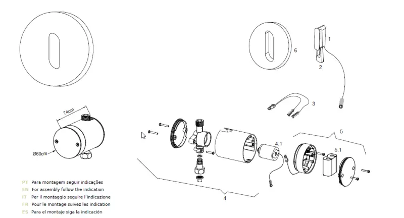Waterevolution Flow inbouw chiuvetă senzor infraroșu pe baterii crom T118EB01