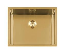 Lorreine 50SP-Gold Luxe chiuvetă inox PVD aurie 50x40 montaj sub blat, suprapus sau integrat 1208952368
