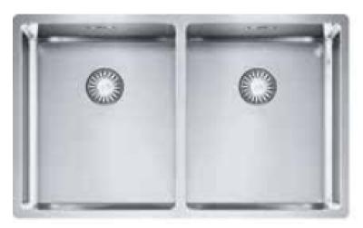 Franke Bolero plus R12 BXX 220 Chiuvetă dublă din oțel inoxidabil montaj la nivel 74x45cm 127.0455.332