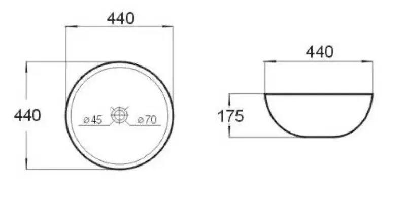 OUTLET Blusani Cera chiuvetă de montare pe blat din ceramică, 44 cm, alb lucios BC204503