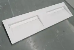 Dublu lavoar Solid-S Quatra din material solid surface, alb mat, fără orificiu pentru robinet, cu capac solid, dimensiuni B140xD45xH8cm, cod 1208952414.