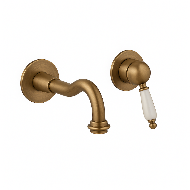 PB robinetul de amestec cu montaj incorporat pentru chiuvetă Vintage, cu gură de scurgere de 21cm, culoare bronz.