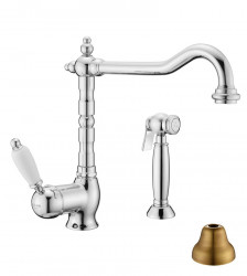 PB Robinet de bucătărie nostalgic cu duș manual separat Bronz