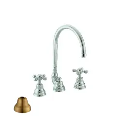 Robinetele de baie de tip Cisal Arcana Ceramic Wastafelmengkraan 3-gats Brons AC00106027.