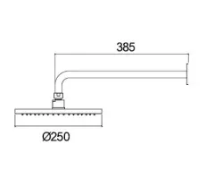 Cap de duș Waterevolution Flow de 250 mm, cu conexiune la perete, culoare Gun Metal T164125GME.
