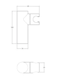 Waterevolution Flow suport reglabil pentru duș manual din oțel inoxidabil T1623IE