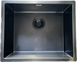 Chiuveta Ausmann Mosel din oțel inoxidabil culoare antracit PVD Gun Metal 50x40, montaj sub blat, montaj pe suprafață și montaj pe planșeu 067113.