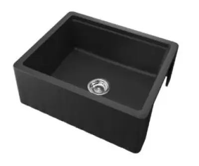 Chiuvetă GraniteMy Tradition stil rustic, chiuvetă din granit cu două fețe 60x48 cm, montare sub blat, albă 1208953017