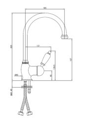 PB Robinet de bucătărie cu o singură pârghie și duză pivotantă 200 mm aurie 1208953116
