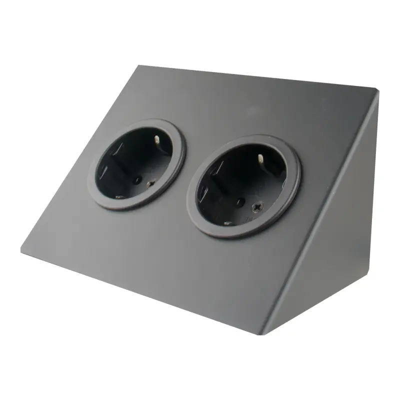 Indux Corner Coloană de energie pentru montare orizontală cu 2 prize cu împământare Negru 1208953212