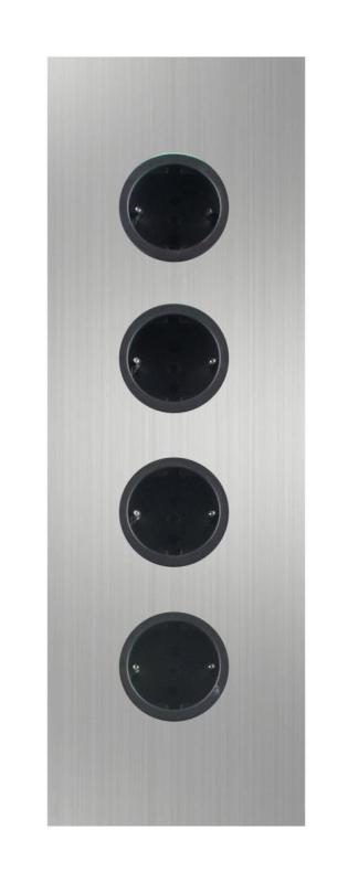 Indux Corner Coloană de alimentare cu 4 prize cu împământare perimetrală din oțel inoxidabil 1208953218